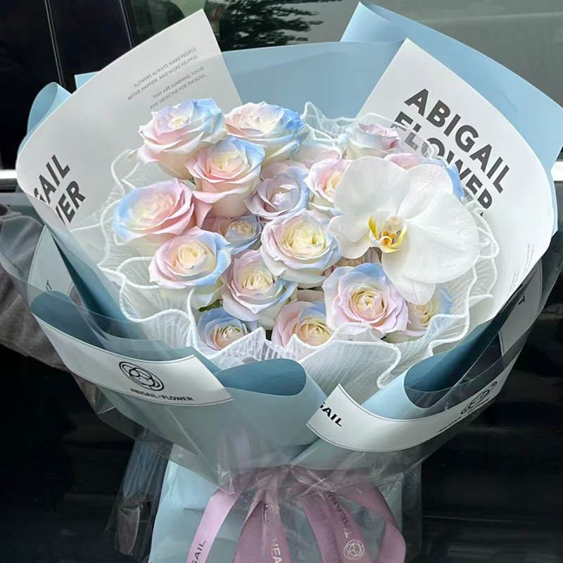 三八女神节杭州上海北京鲜花速递同城配送生日人鱼姬极光玫瑰花束