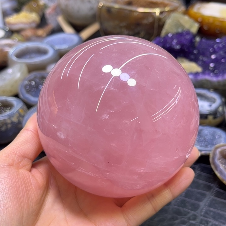 珠宝半成品未镶嵌水晶大粉晶球