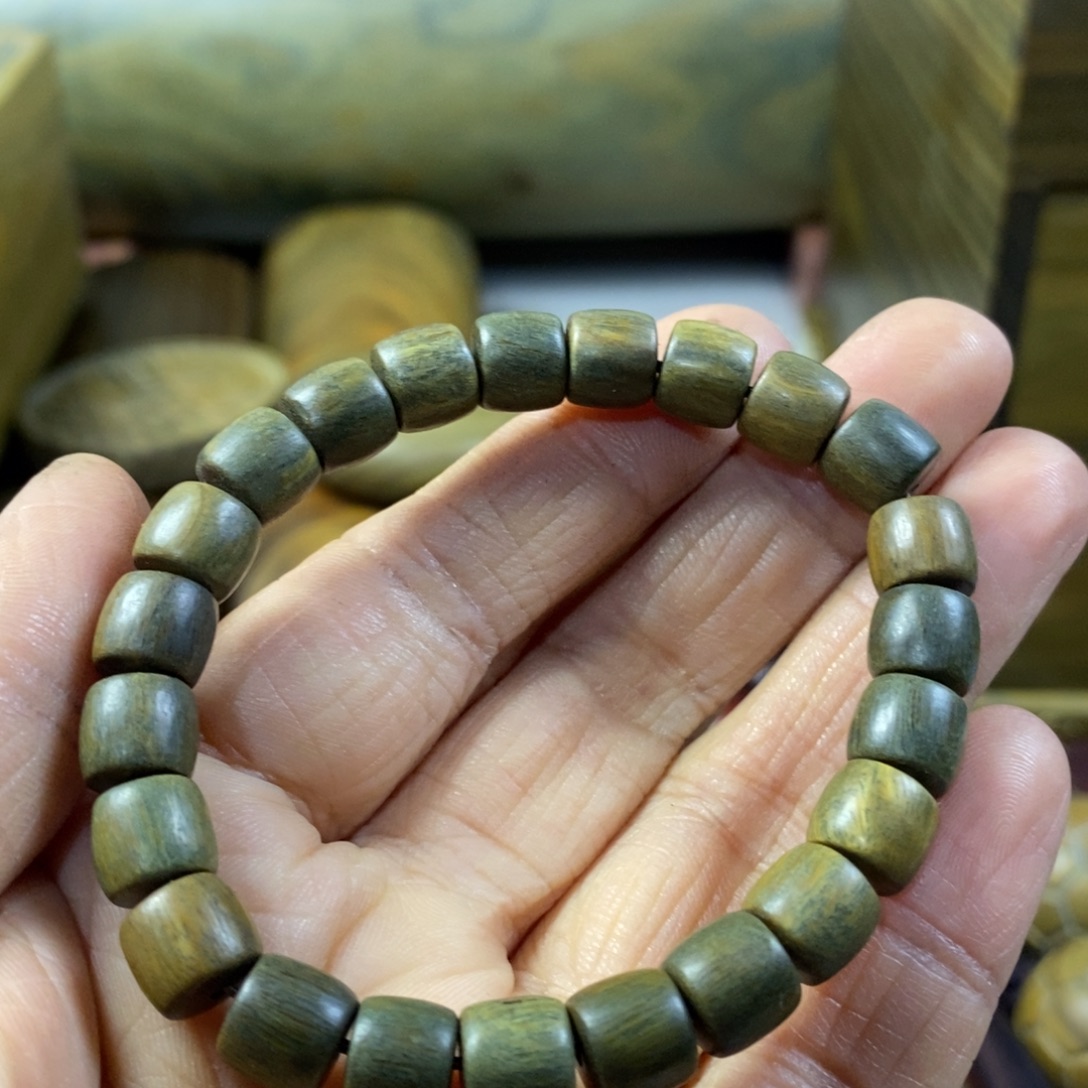 陶瓷绿檀木制工艺品15