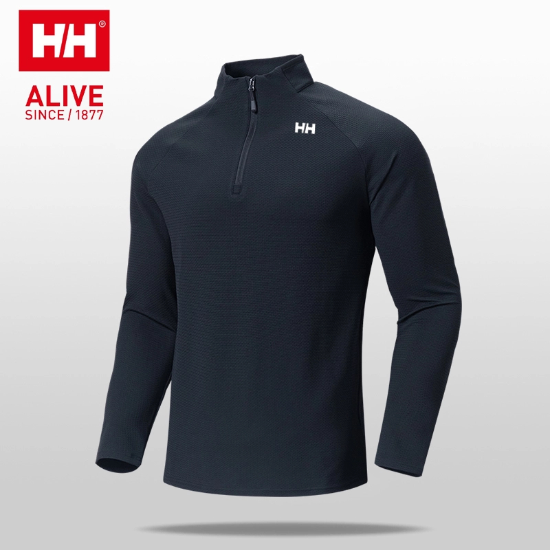 海丽汉森/HH秋冬季户外跑步运动男士T恤高弹亲肤保暖透气休闲打底