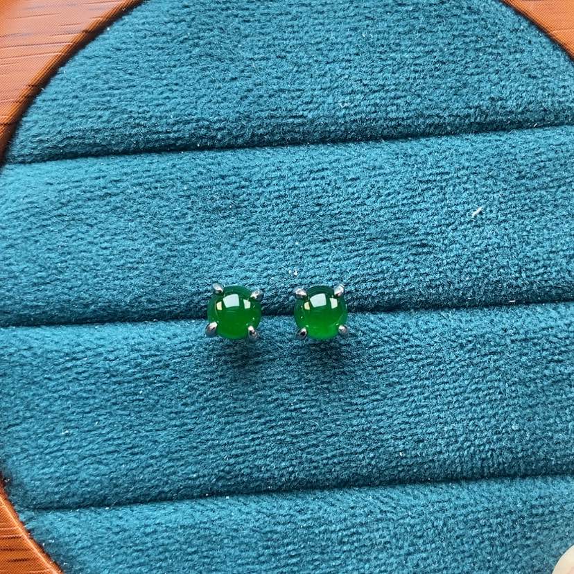 【闪购商品】翡翠耳饰银S925镶嵌兮兮