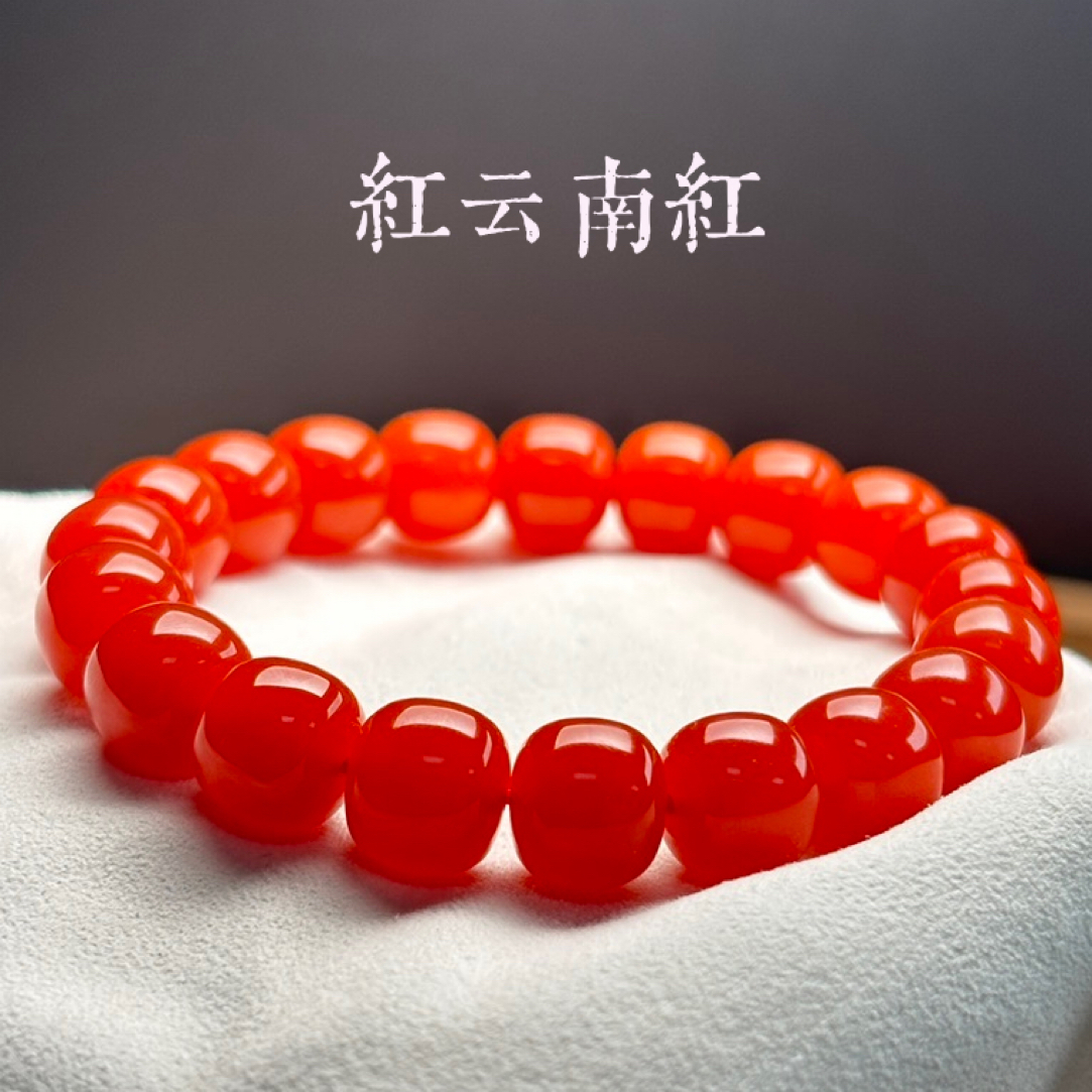 保山原矿南红单圈老型手串柿子红满色满肉鸿运当头精美素圈