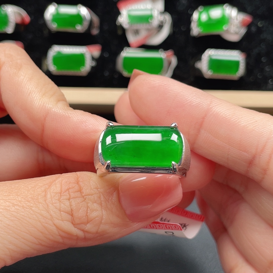 老***年翡翠银S925镶嵌戒指编号4083没运费险