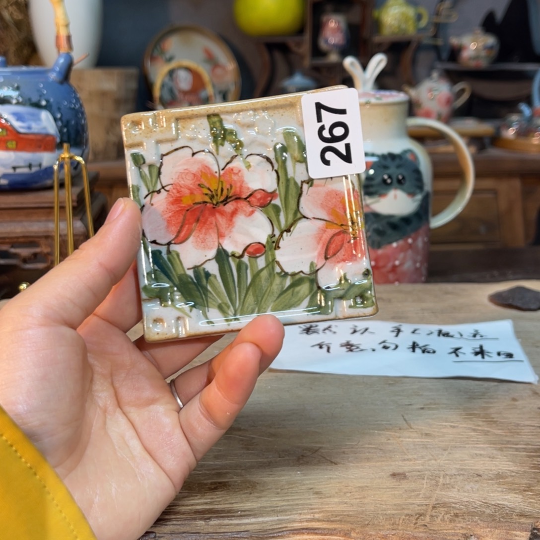 壶素浅陶瓷手工手绘