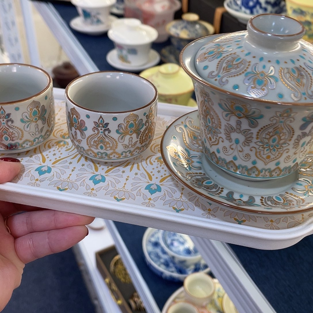 陶景德陶瓷盖碗茶具