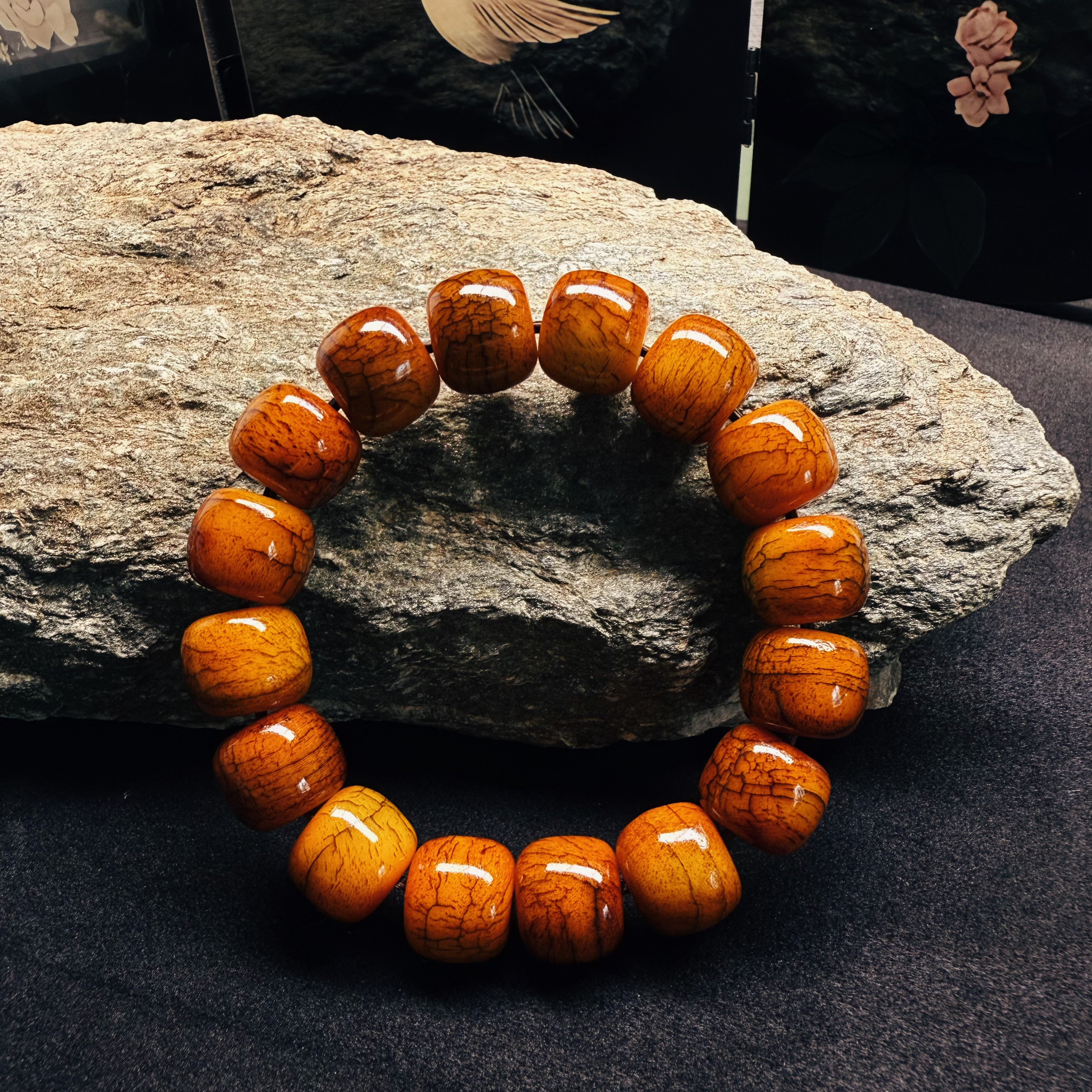 非金属珐琅手链 精美藏式经典复古手串16m