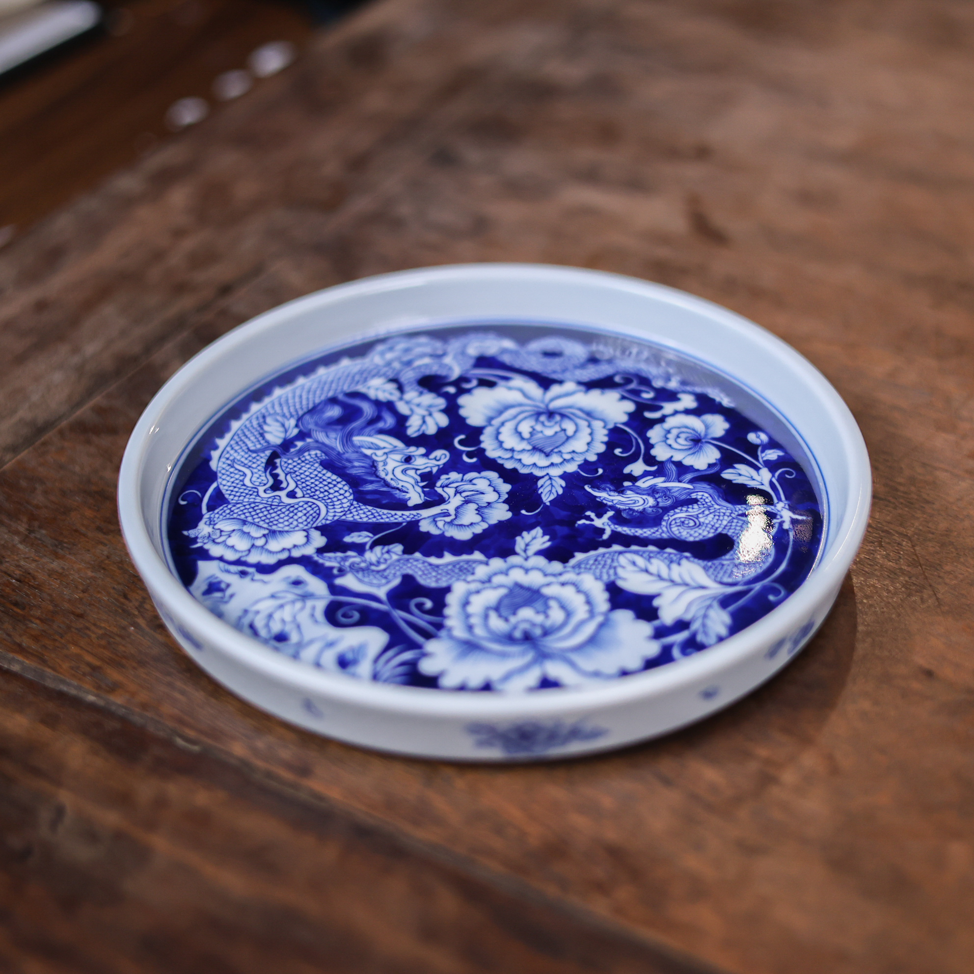 阿茶-龙纹-卓君-牡丹壶承零配-直径18cm（卓君S0257）