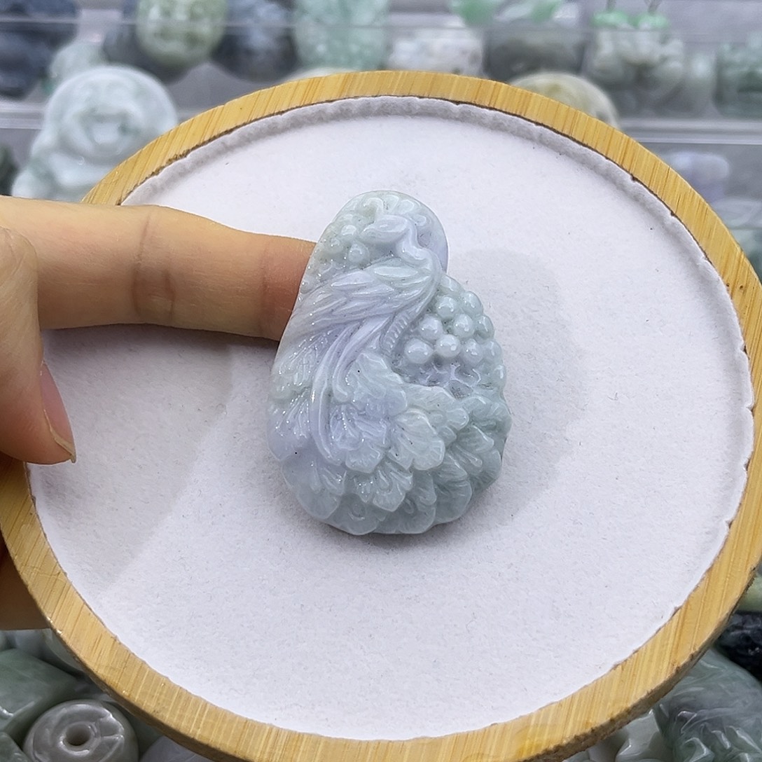 翡翠裸石天然缅甸A货翡翠 孔雀