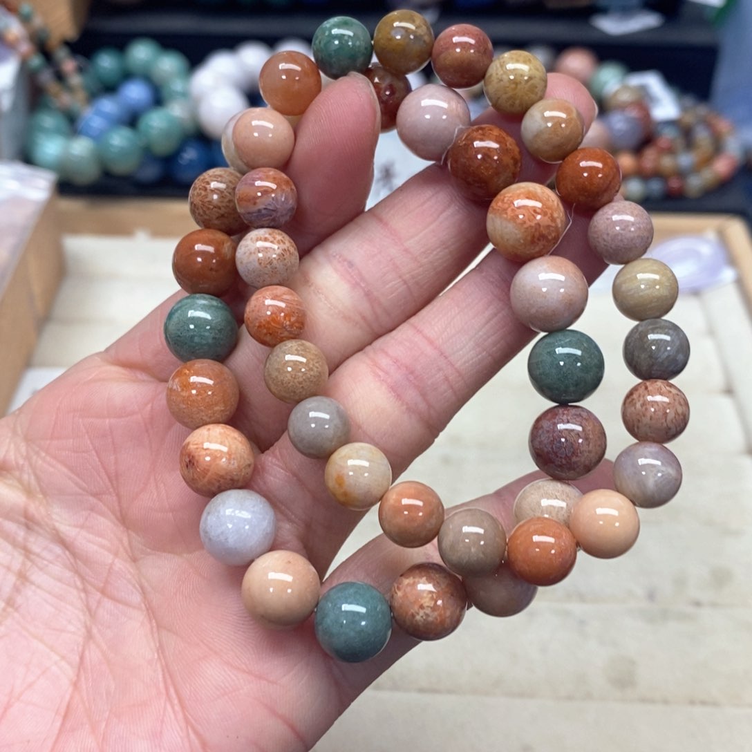 硅化珊瑚（珊瑚玉）手链未镶嵌367