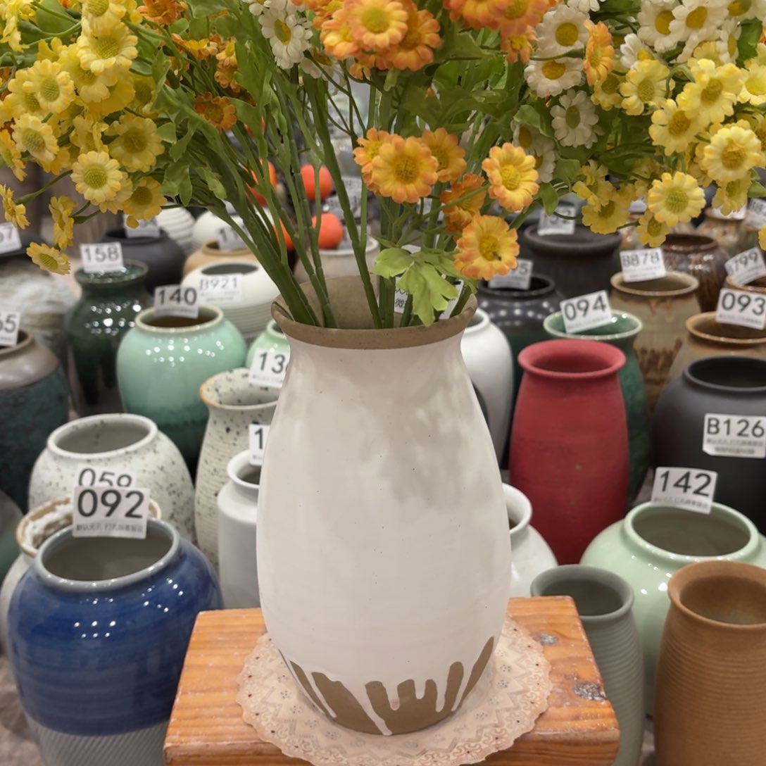 摆件瑕疵982 景德镇陶瓷花瓶高25口8