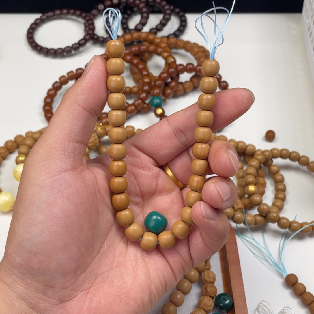 手串猴头核桃微微瑕1.0哑光老型➕琉璃