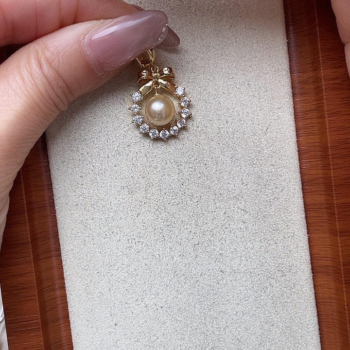 海水珍珠吊坠(不含链)银S925镶嵌