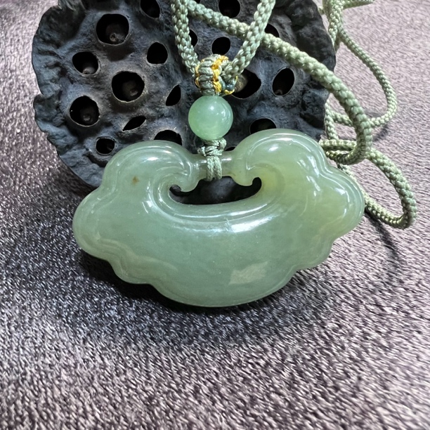 和田玉 雕花如意锁挂件手工时尚编绳精美长命百岁祥云锁复古仿古