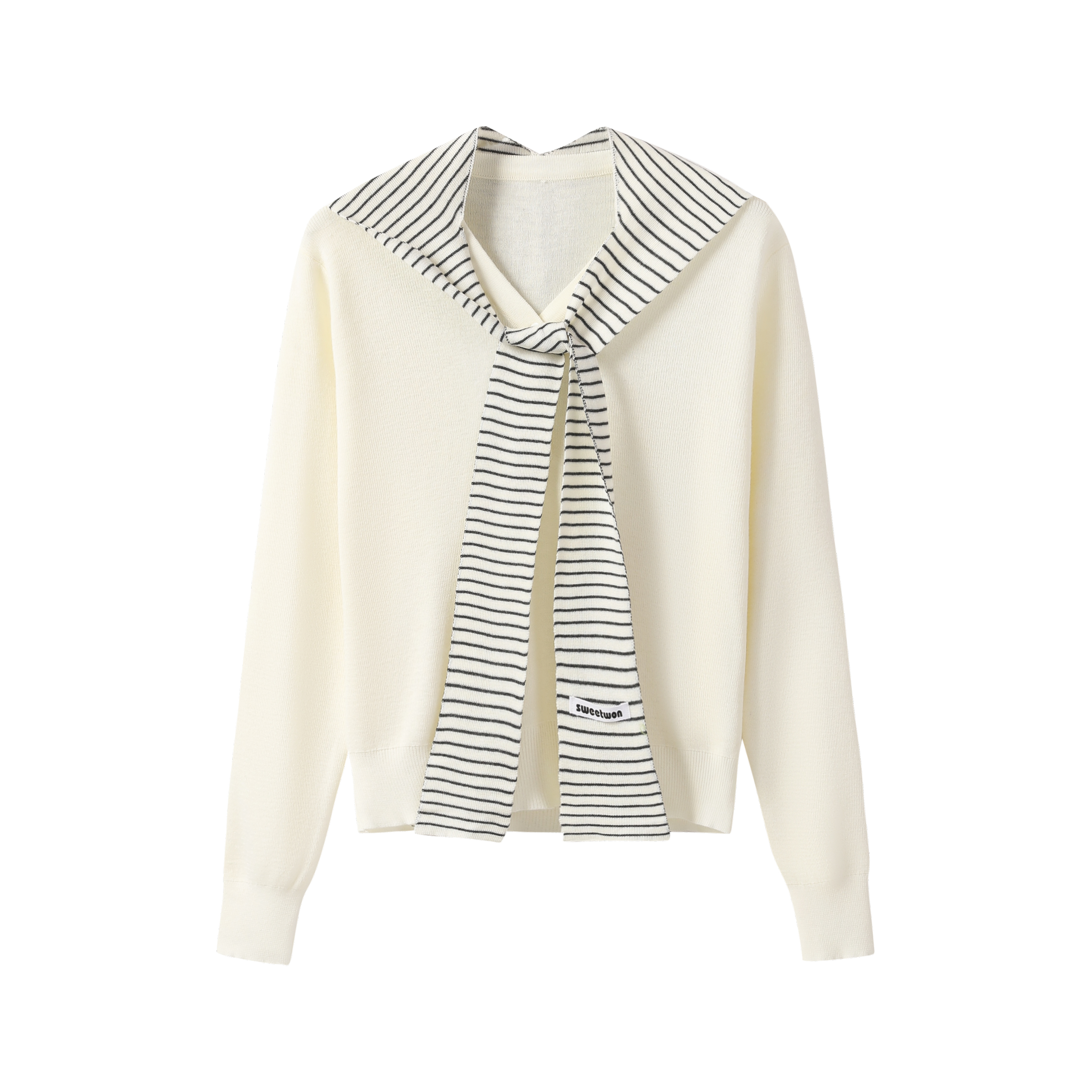 马克华菲女装时尚百搭韩版搭肩条纹秋冬针织衫F53004A566 qq