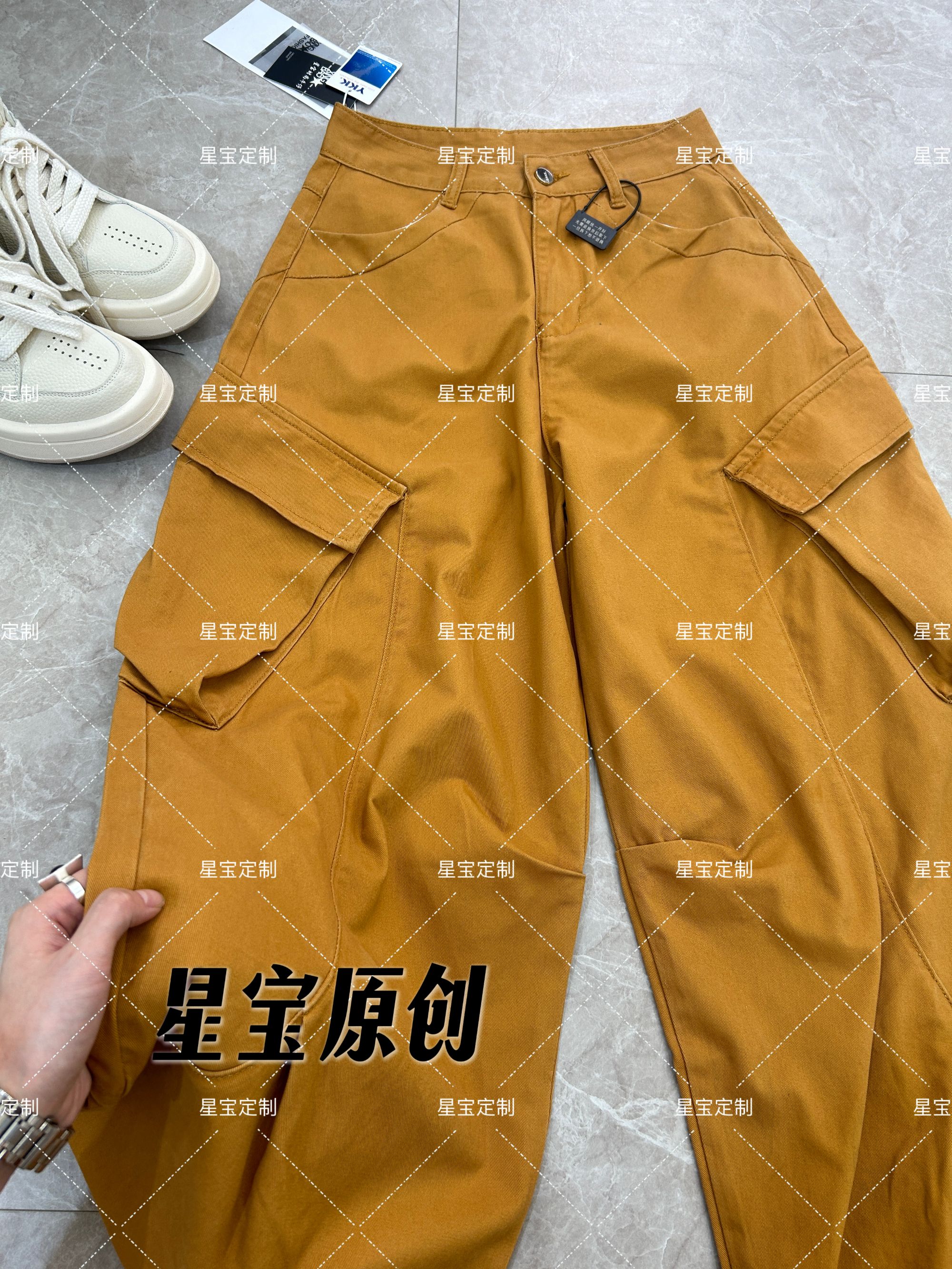 【星宝专属】复古美式街头时尚设计感百搭镰刀裤9095