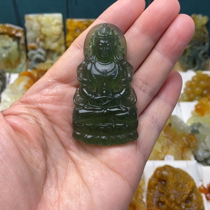 蛇纹石玉合金颈饰