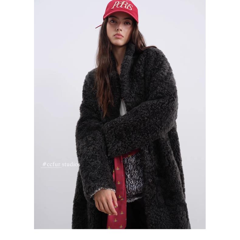 CC皮草 CCFUR CCFURS“弗朗明哥”西装领进口小美利奴羊毛皮毛一体