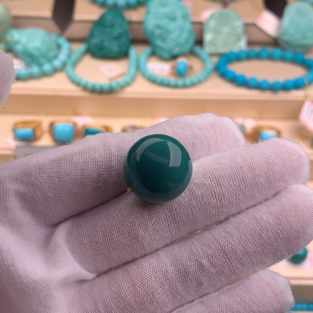 绿松石珠宝奇石未镶嵌18mm