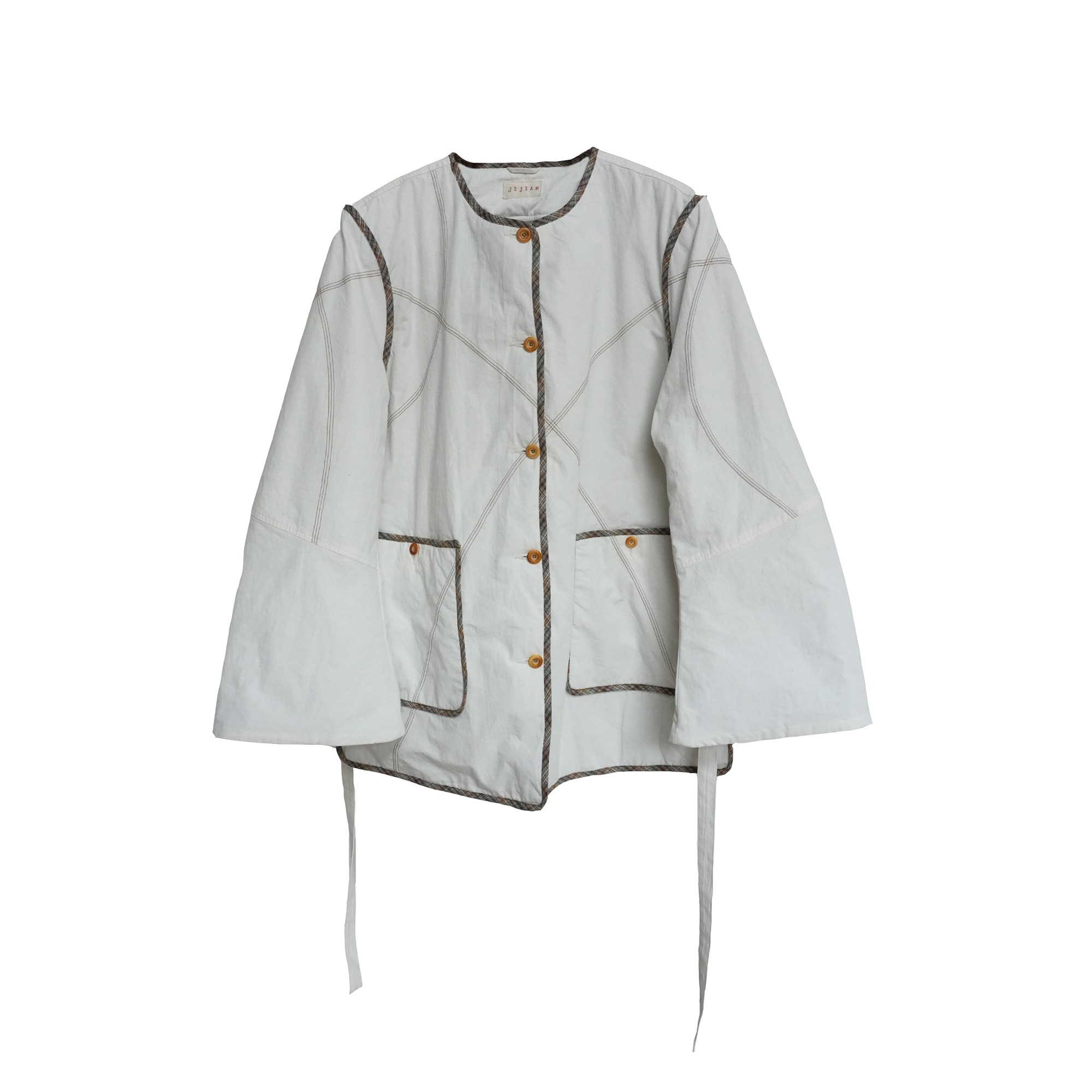 几见 原创设计秋冬休闲复古外套宽松印花棉服加绒保暖文艺W54718