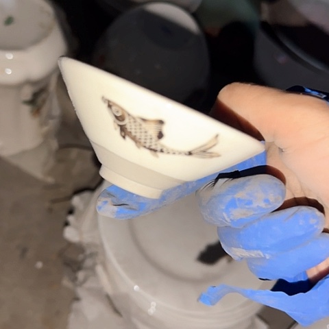 瓷片国营厂库存微瑕8厘米