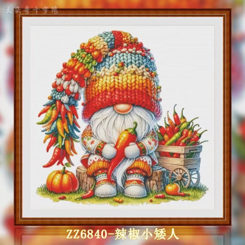 2.19上新【ZZ6840-辣椒小矮人】十字绣2024新款线绣中国风客厅卧