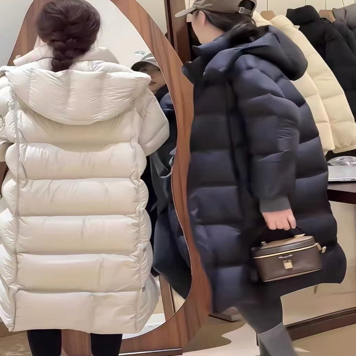 云朵泡芙女新款冬季韩版宽松时尚加厚长款连帽保暖外套