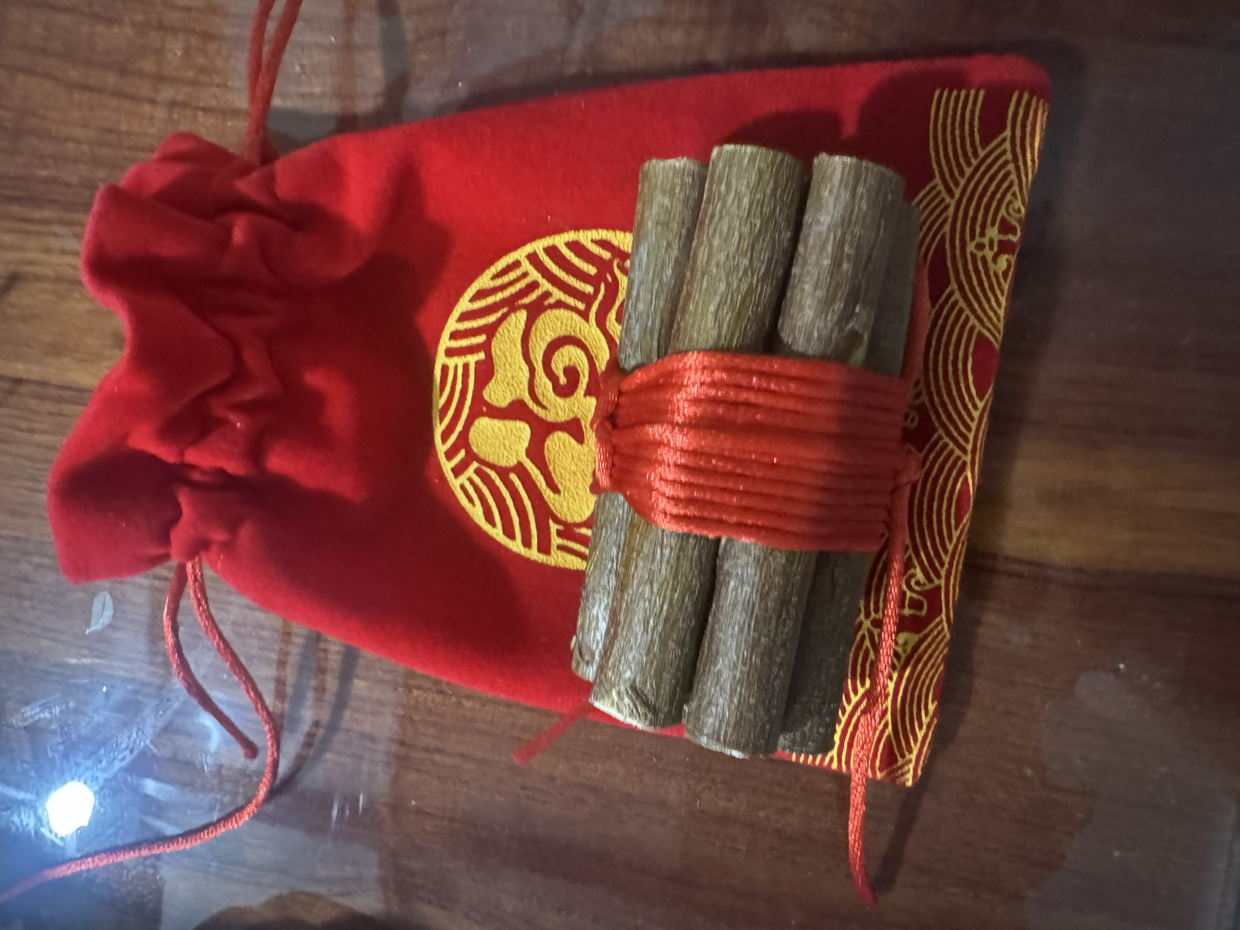 七厘米桃木枝红线捆绑桃树东南枝桃枝创意摆件