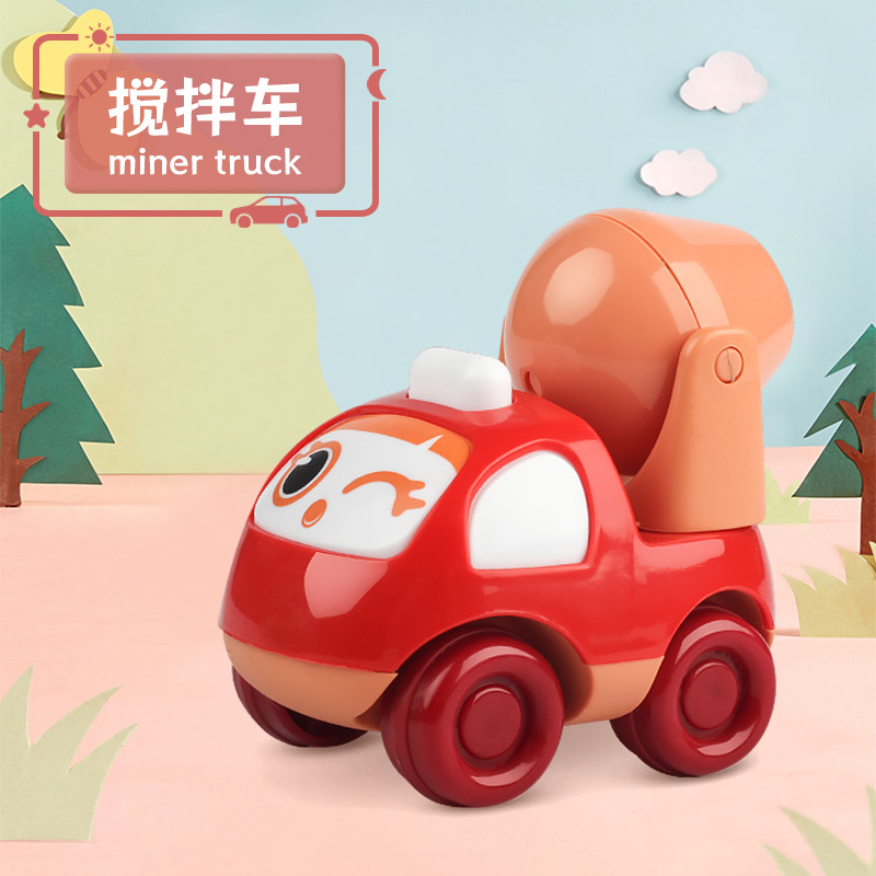卡通工程车玩具男孩惯性迷你小汽车儿童玩具地摊