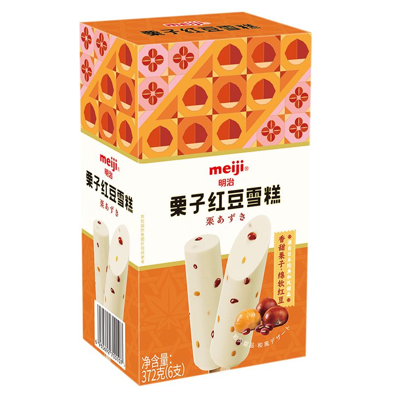 明治(meiji) 栗子红豆雪糕 372g(6支)/盒