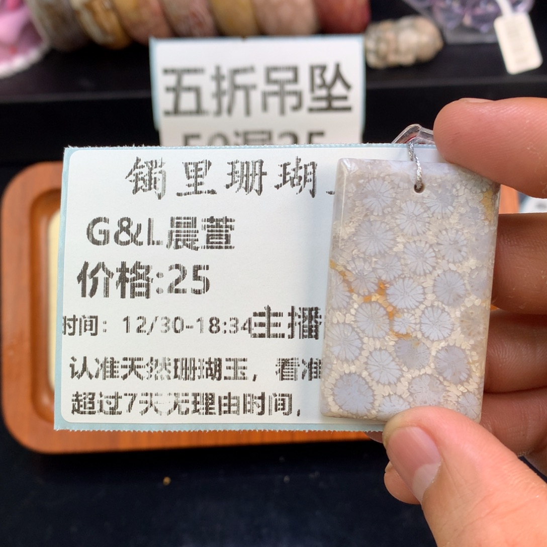 G***萱硅化珊瑚（珊瑚玉）未镶嵌颈饰