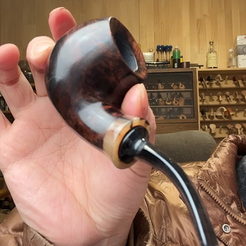 昌化石印石石楠木手工制作烟斗