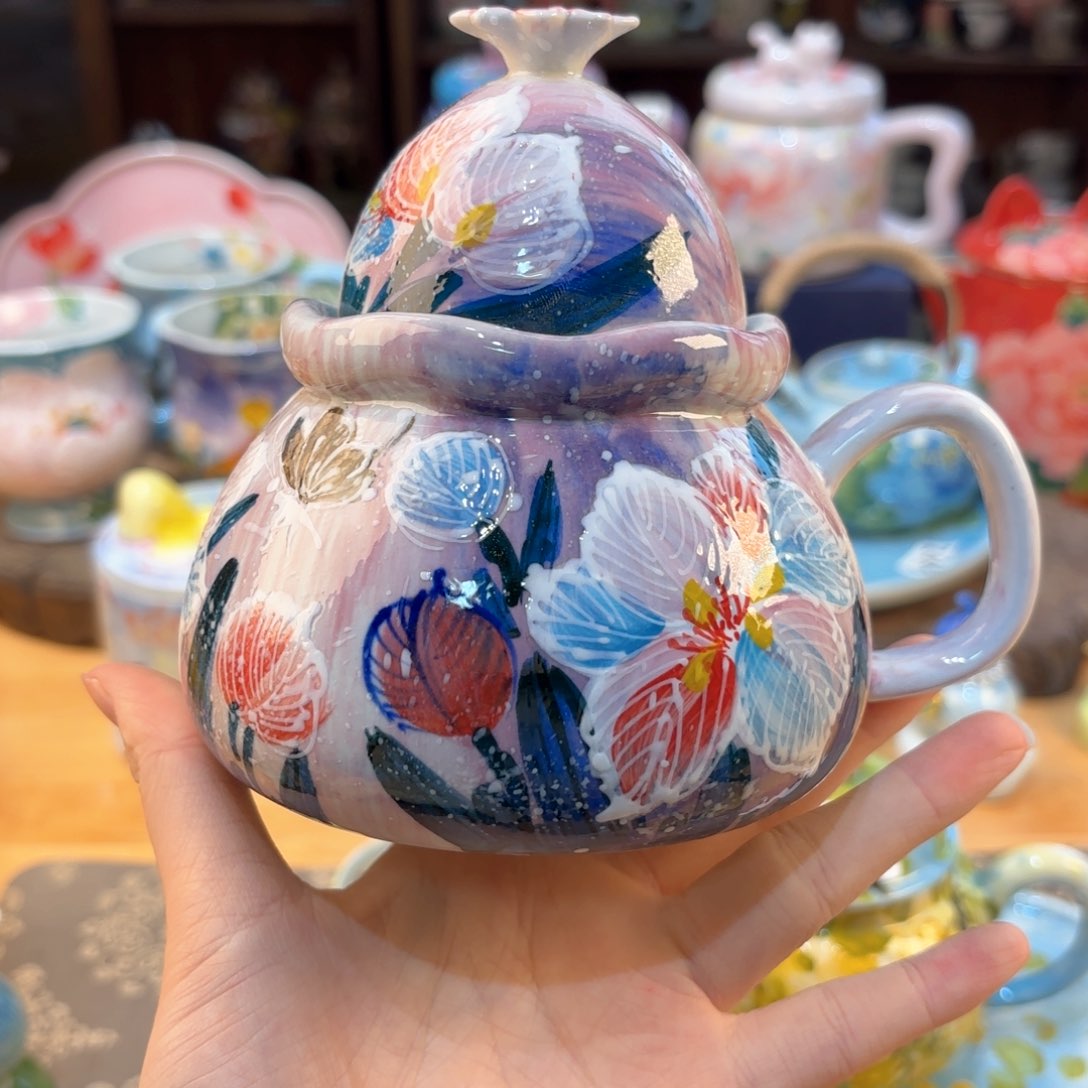 景德镇手绘高温釉下彩陶瓷茶具