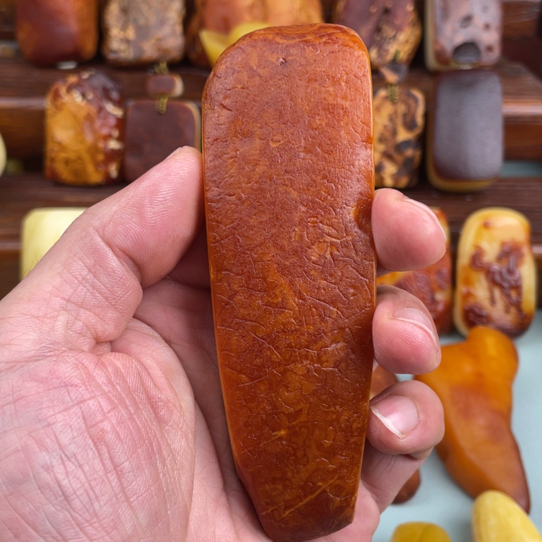 定制琥珀未镶嵌蜜蜡手把件