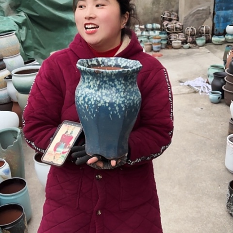 口19高27瑕疵盆盆子 