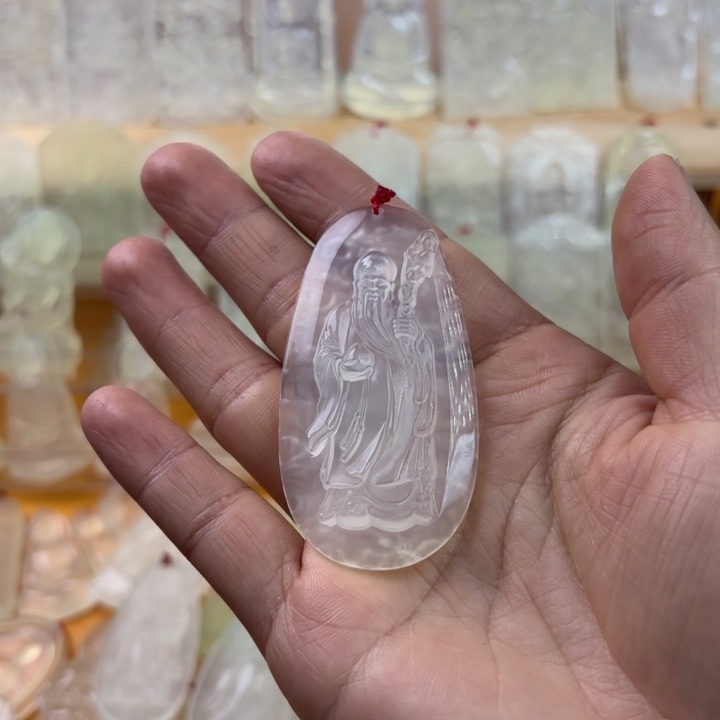 &***&蛇纹石玉未镶嵌颈饰寿星