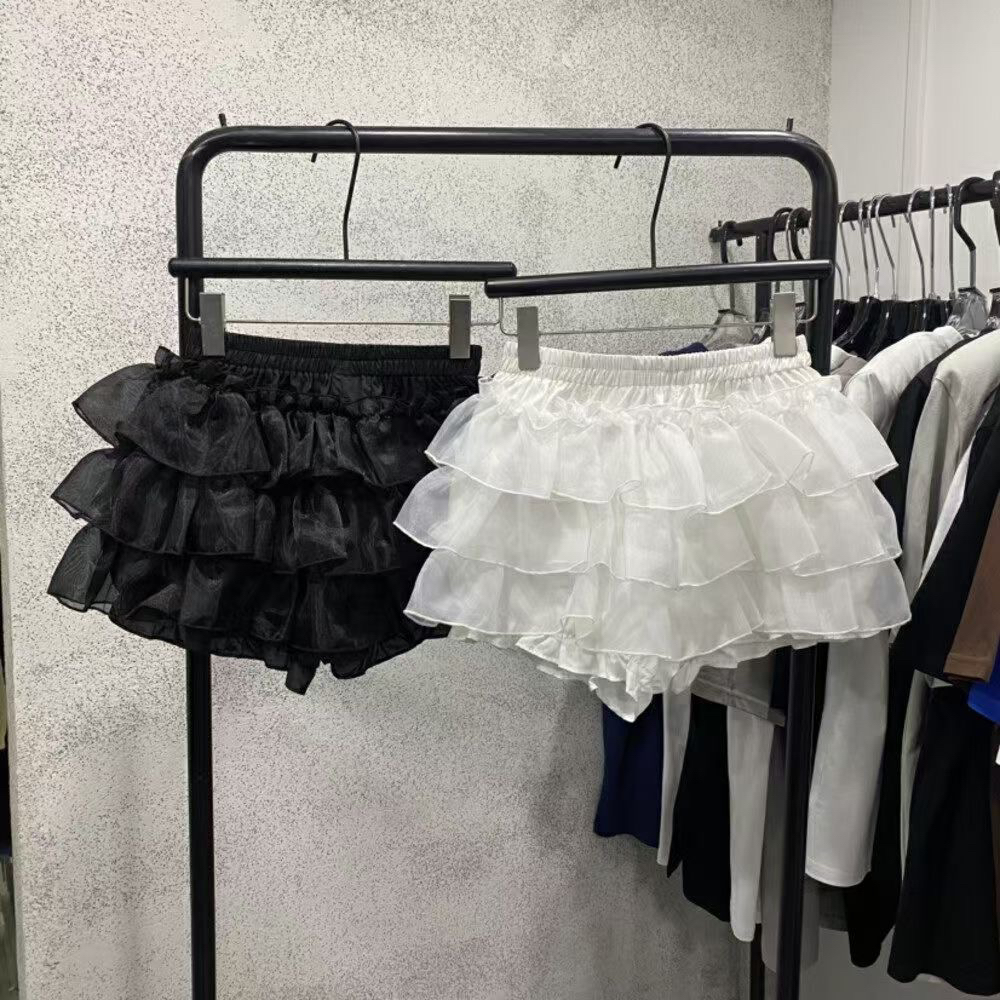 大娜小众～韩货时尚洋气百搭纱纱蛋糕半身裙高腰