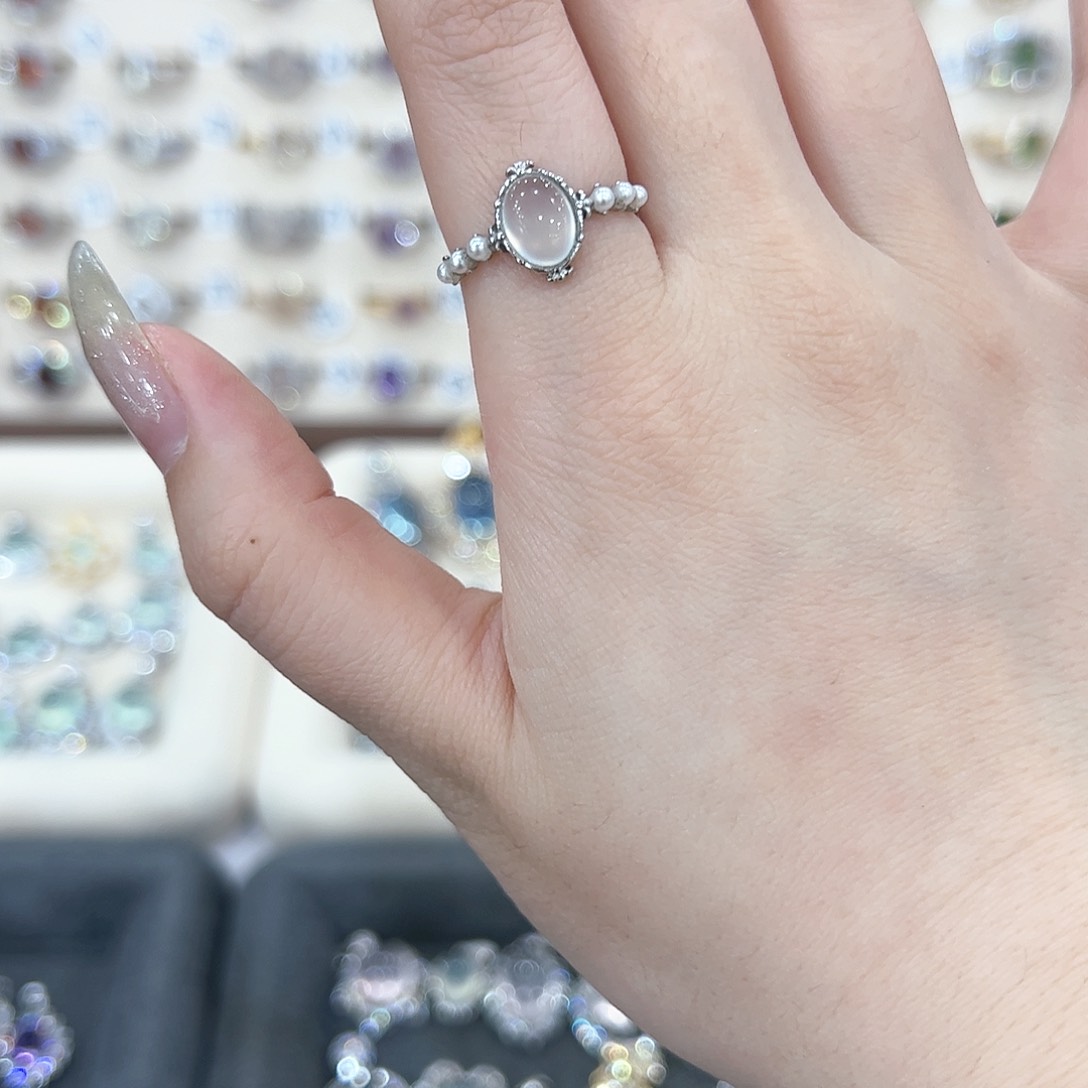 蛇纹石玉戒指项链手链银S925镶嵌