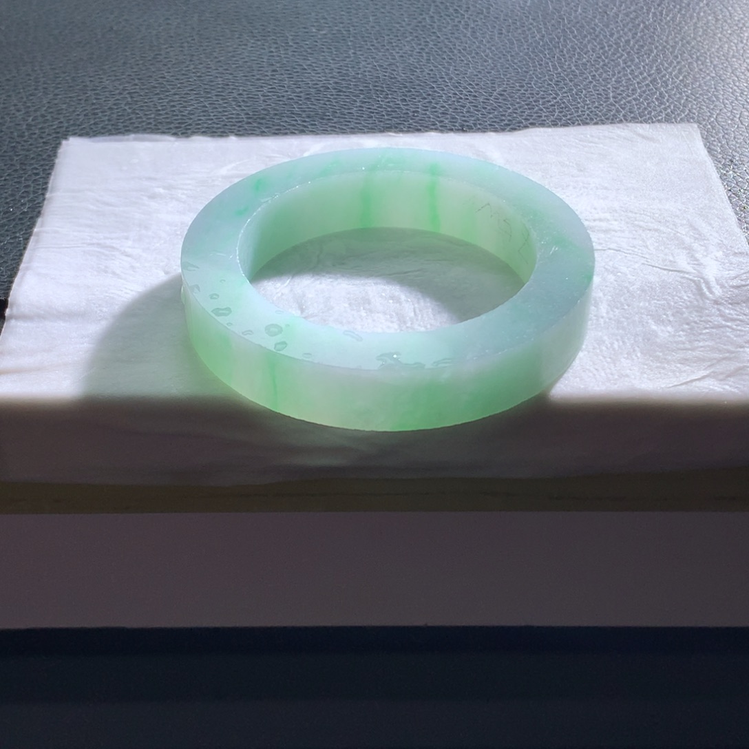 定制翡翠未镶嵌手镯52-57正圈