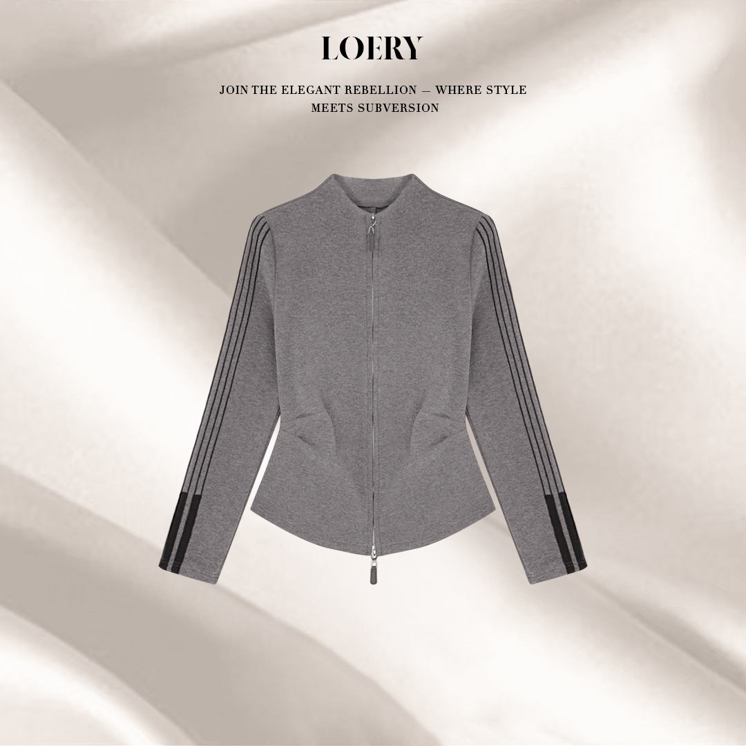 LOERY【塑型衣编号89】老钱风简约抽褶收腰休闲显瘦针织衫-115320