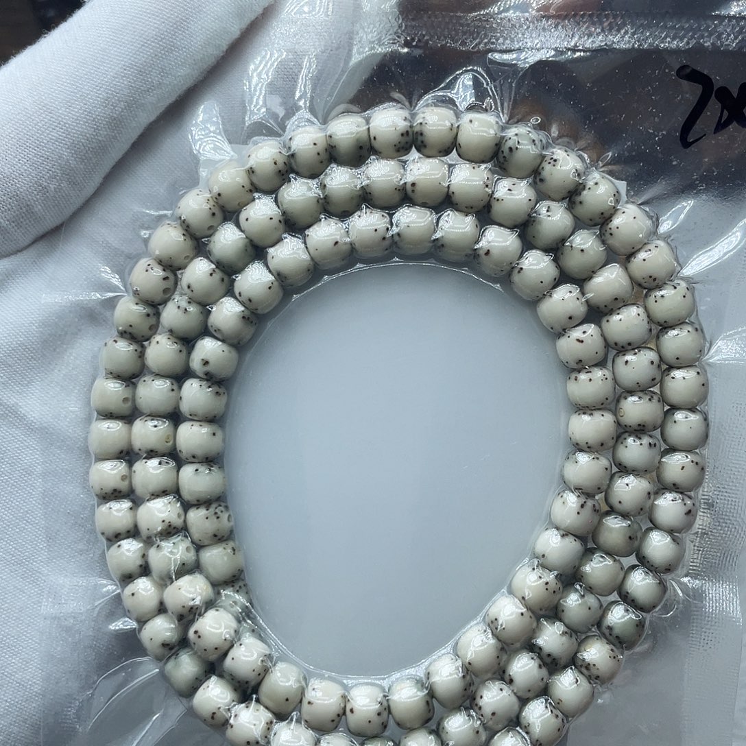 争***星月菩提手串原生态石玉7✖️6通体留白108长串