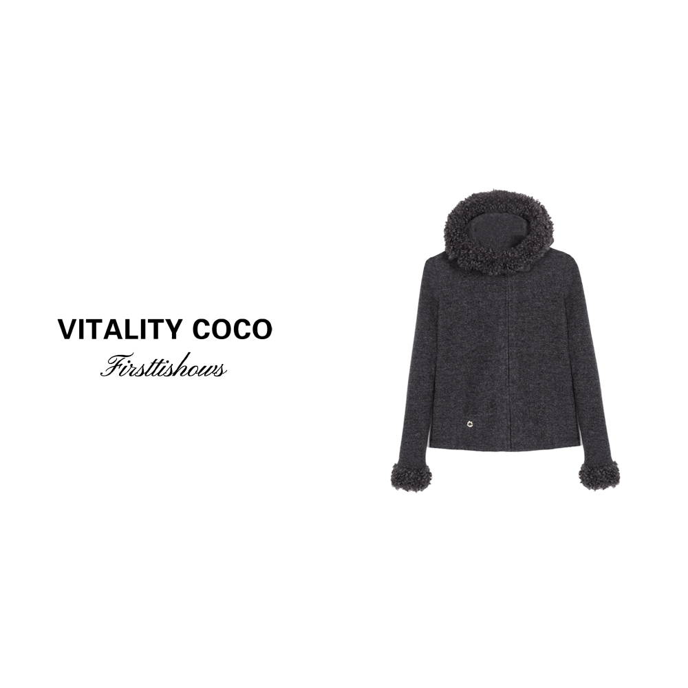 「VITALITY COCO」24冬季上新热卖高定时尚连帽内搭外套-1655