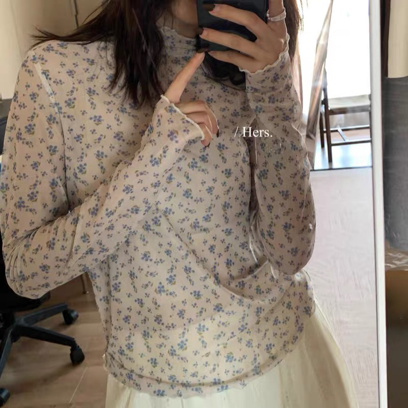 大楚   韩系少女温柔甜美设计感碎花打底（搭配单品130斤以内）