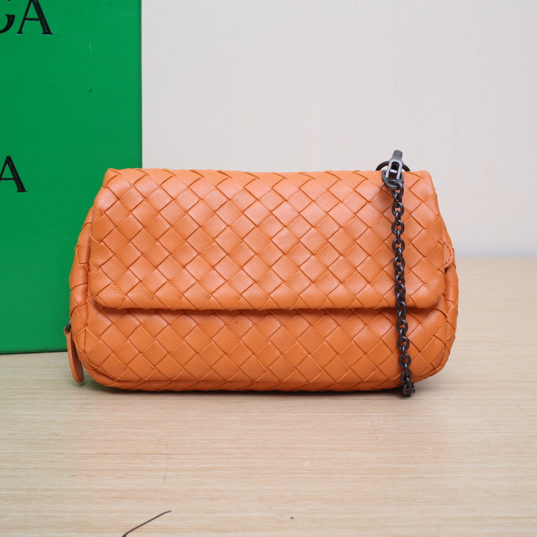 95新 BOTTEGA VENETA/葆蝶家 小花Jerry活动 橘色 钨钢扣 单肩包