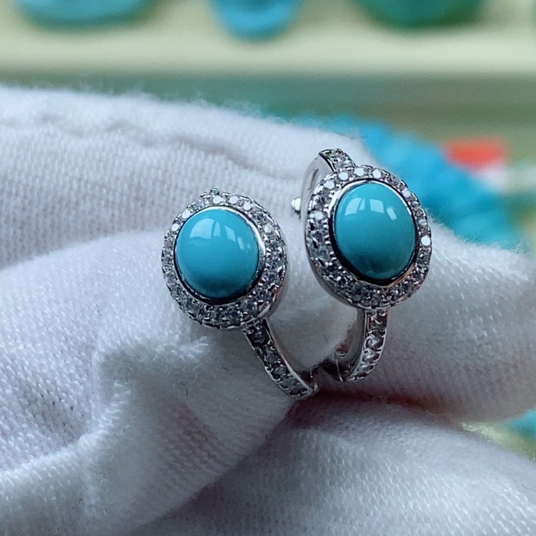 绿松石珠宝奇石银S925镶嵌