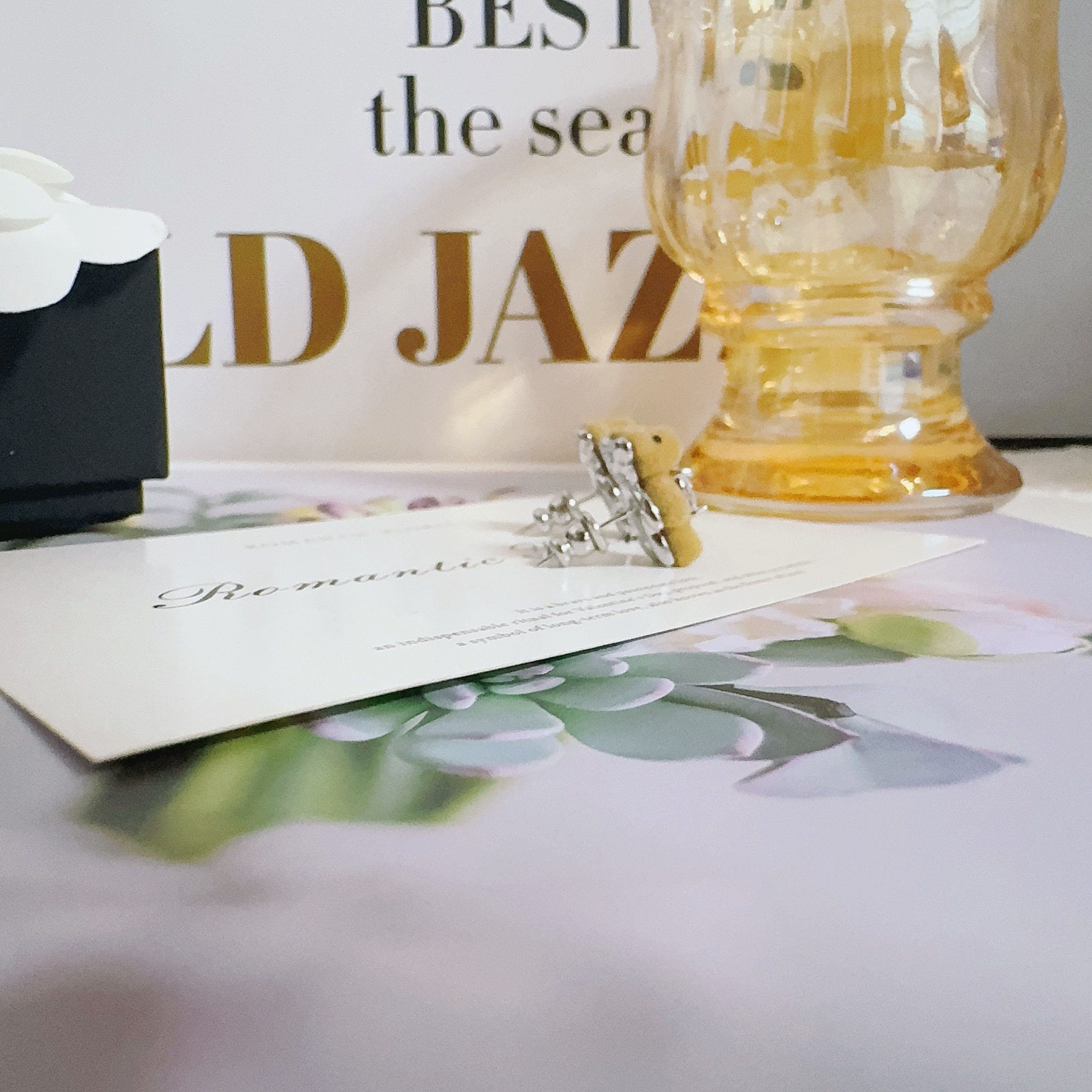 铜合金布艺耳饰 4125 绒植小熊耳钉ins风