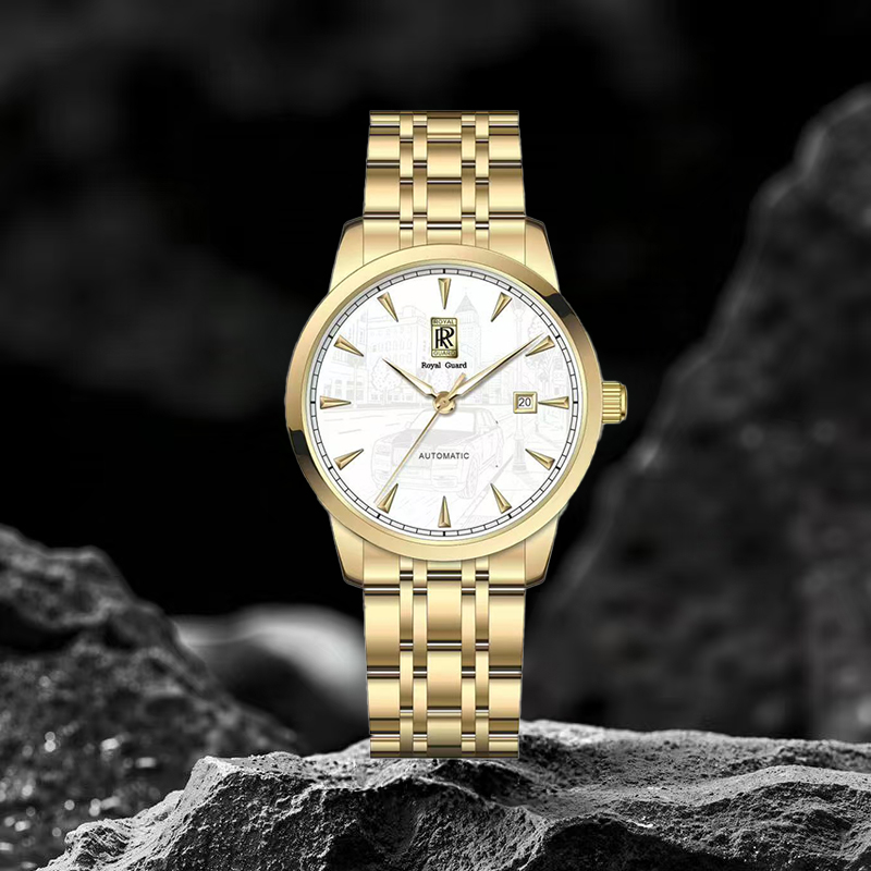 【专柜定制版】男士全盘金劳夜光防水腕表