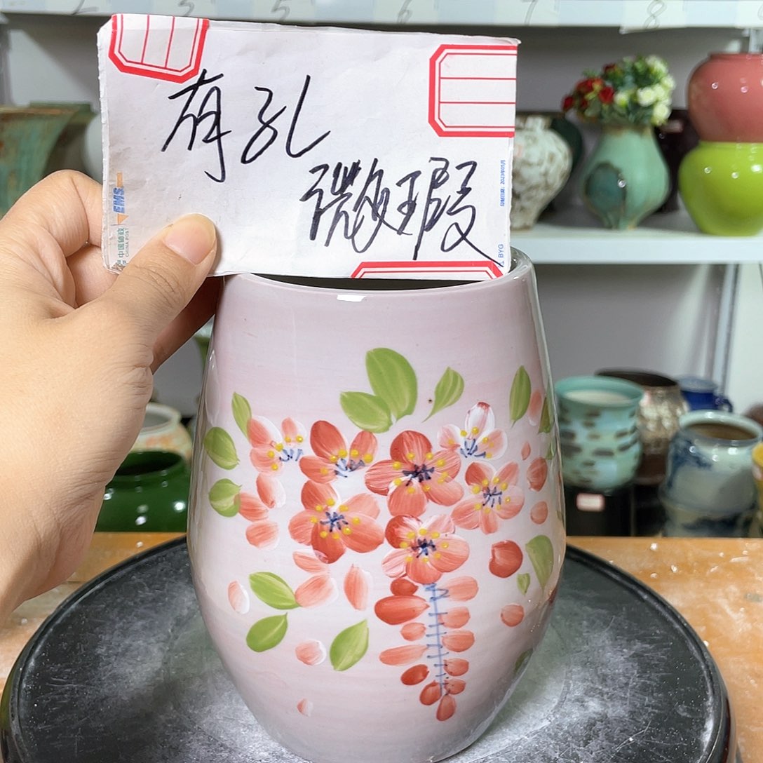 景德镇陶瓷花盆微瑕口9.5高18