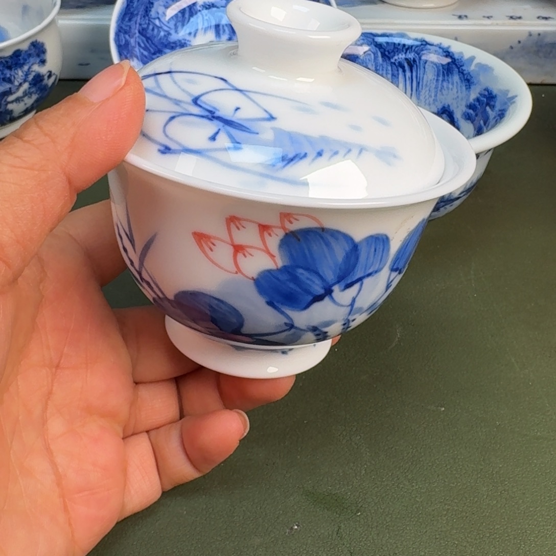 瓷景德镇纯手绘茶具圆圆269