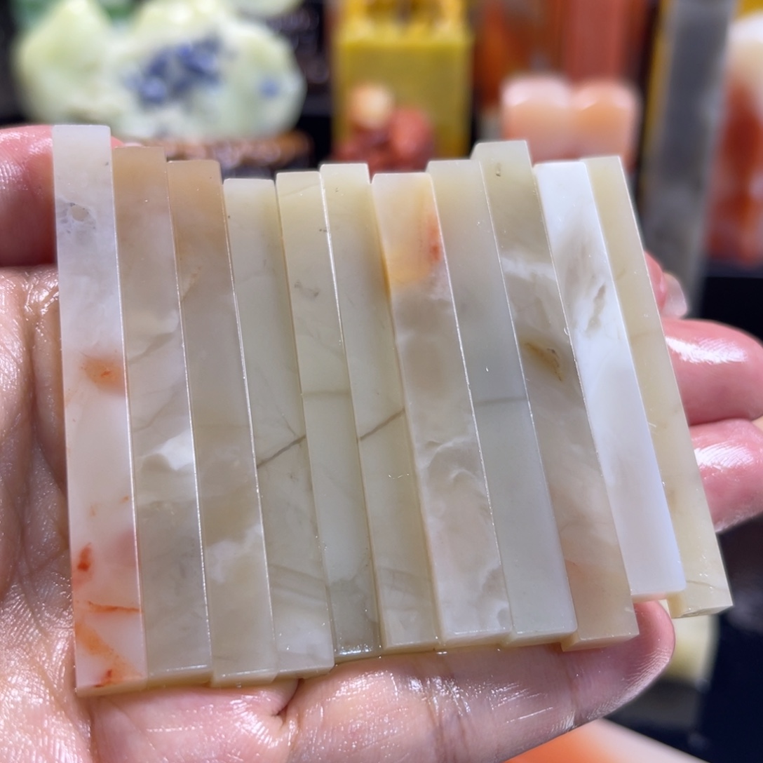 青田石印石老挝石牙签11根