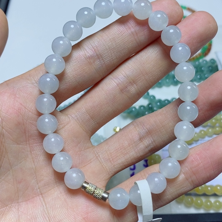 未镶嵌定制翡翠缅甸翡翠a货白月光手链卡8.2